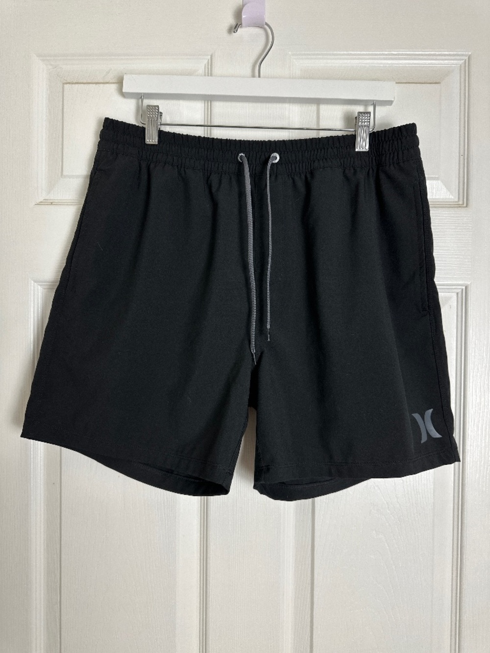 Hurley Summer Surf Tropical Vacation Black Stretch Board Shorts Men Size L